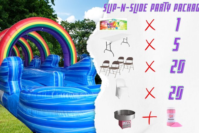 Slip -n- Slide Party Package with Cotton Candy Machine Slip -n- Slide Party Package with Cotton Candy Machine