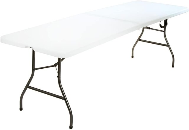 8' White Folding Plastics Tables