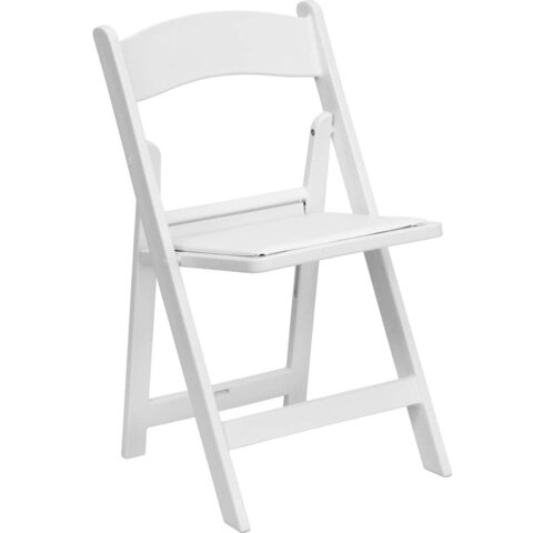 White Wood Padded Folding Chairs