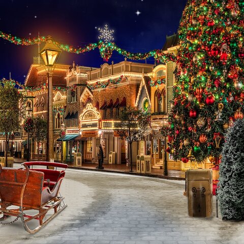 C-Christmas Town Backdrop