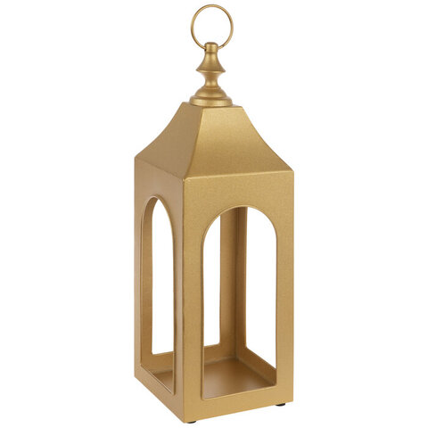 L-Lg Gold Metal Lantern