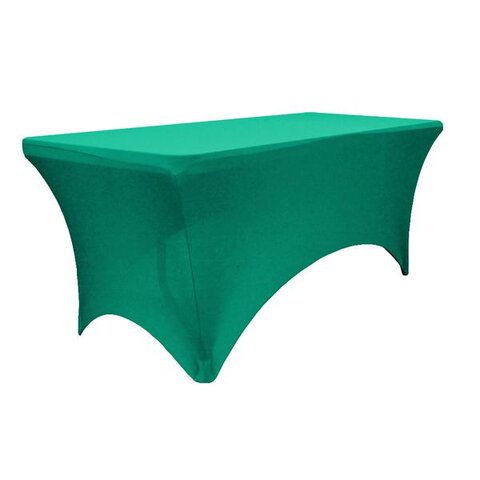 6ft Rectangular Emerald Green Spandex Tablecloth