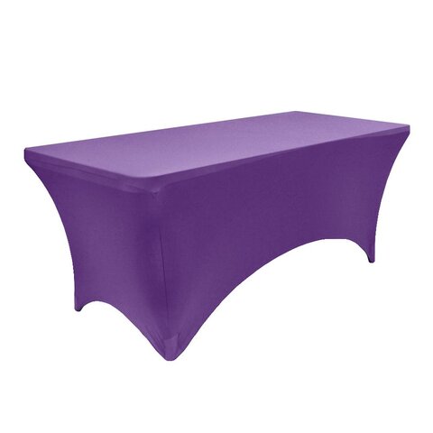 6ft Rectangular Purple Spandex Tablecloth