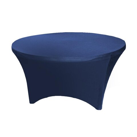5ft Round Navy Blue Spandex Tablecloth