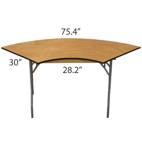 6' Serpentine Wood Table