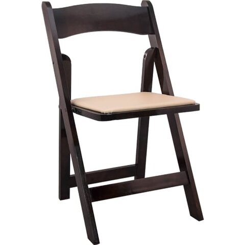 Mahogany Padded Folding Chairs