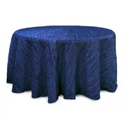 Crinkle Taffeta Tablecloth Navy Blue