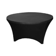 5ft Round Black Spandex Tablecloth