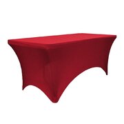 6ft Rectangular Apple Red Spandex Tablecloth