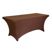 6ft Rectangular Brown Spandex Tablecloth