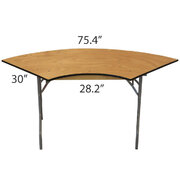 6' Serpentine Wood Table