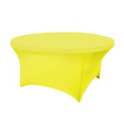 5ft Round Yellow Spandex Tablecloth