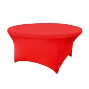 5ft Round Red Spandex Tablecloth