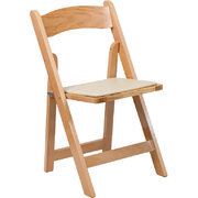 Natural Wood Padded Folding Chairs