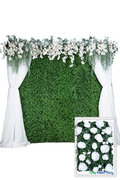 Greenery Wall with Hanging Flowers and Draping10ft