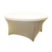 5ft Round Ivory Spandex Tablecloth