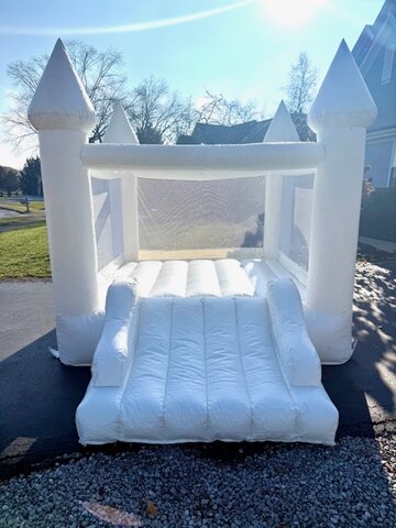 White Bounce Mini Castle with Slide 8ft x 8ft White Bounce Mini Castle with Slide 8ft x 8ft