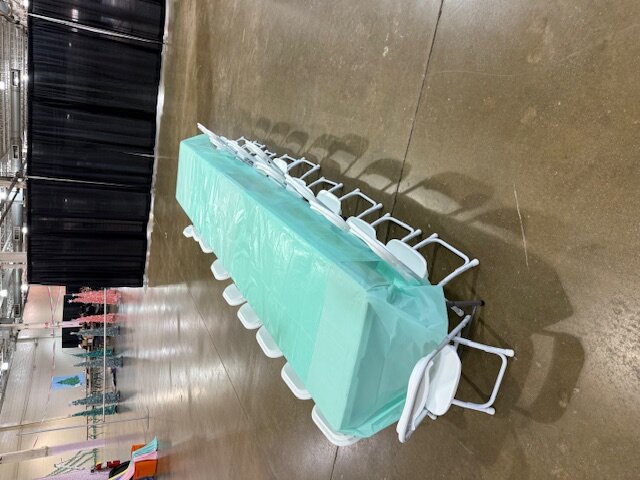 Set of 12 White Plastic Kids Chairs and Tables (Adjustable Height) Set of 12 White Plastic Kids Chairs and Tables (Adjustable Height)