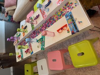 Lego/Canvas Paint Table with Stools