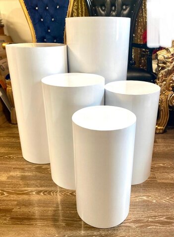 Metal White Cylinders Set Metal White Cylinders Set