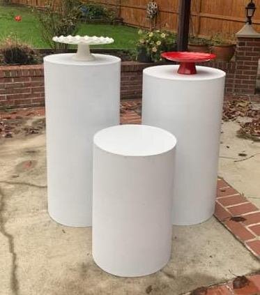 Cylinders Pedestals -White Cylinders Pedestals -White