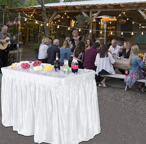 Ice cooler Table 6' with skirt (Black or White) Ice cooler Table 6' with skirt (Black or White)