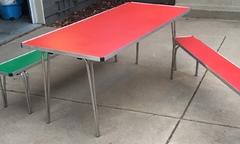 Table and 2 benches Table and 2 benches