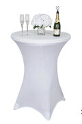 30" Bistro Table Stretch Linen WHT Tall