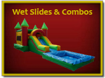 Wet Slides and Combos - Wet Combo Bounce Houses with Slides, Pools and Goals 