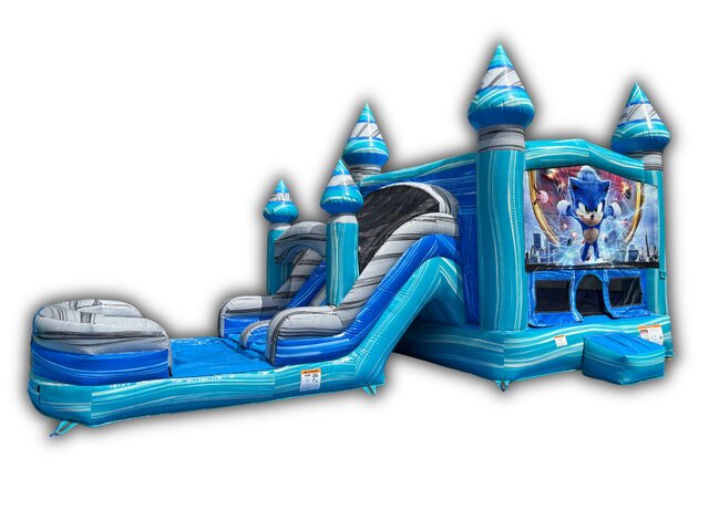 Sonic Bounce House Slide Combo W/ XXL Splash Pool Sonic Bounce House Slide Combo W/ XXL Splash Pool