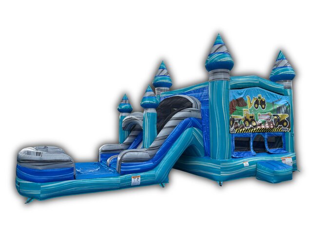 Tonka Bounce House & Dual Lane Slide Combo W/ Splash Landing Tonka Bounce House & Dual Lane Slide Combo W/ Splash Landing