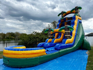 <center>19ft Tropical Water Slide W/ XL Pool