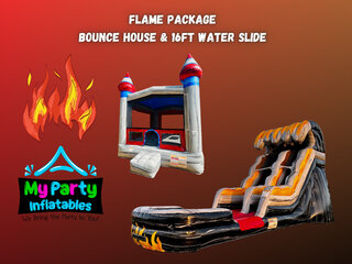 <center>Flame Package - Bounce House & 16ft Water Slide