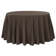 Brown 108" Polyester Round Tablecloth 