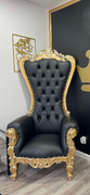 Black padded throne chair