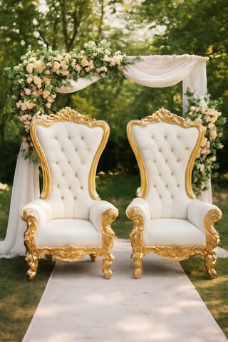 Gold Throne Chairs for Couples Gold Throne Chairs for Couples