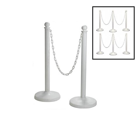 White Chain Plastic Stanchion White Chain Plastic Stanchion