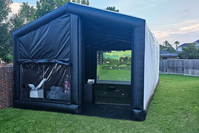 Inflatable Golf Simulator with Enclosure Inflatable Golf Simulator with Enclosure