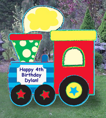 Choo Choo Train Birthday Lawn Announcement