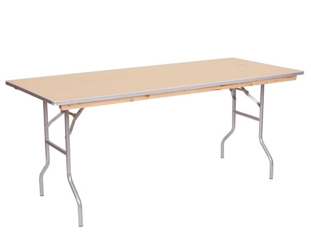 6ft Rectangle Wooden Folding Table