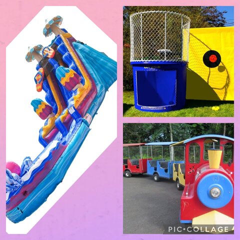 Train dunk tank waterslide Train dunk tank waterslide
