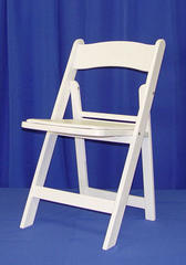 White wooden cushioned chairs