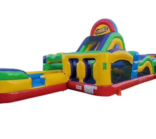 X-Treme double fun Obstacle Course with Pool 
