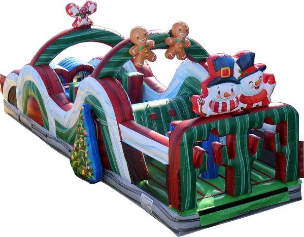 35 Ft Double Lane Christmas Obstacle Course 35 Ft Double Lane Christmas Obstacle Course