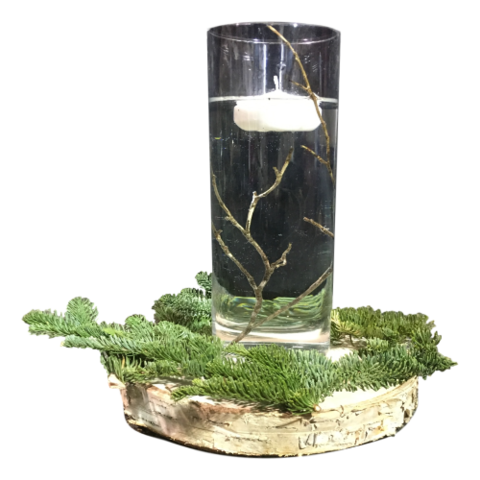 Centerpiece - Floating Candle - Birch Base
