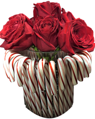 Centerpiece - Candy Cane and Roses
