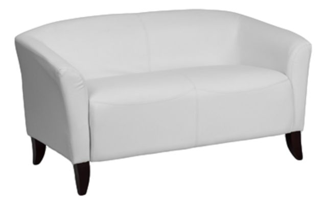 Chairs - White Leather Love Seat