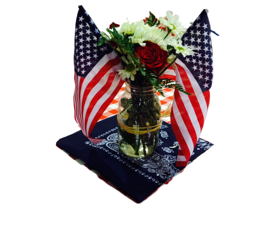 Centerpiece - All American with Flags 