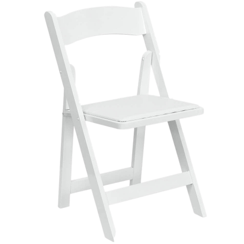 Chairs - White Padded Folding Chair