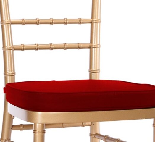 Chairs - Chiavari Tan Chair with Red Cushions 